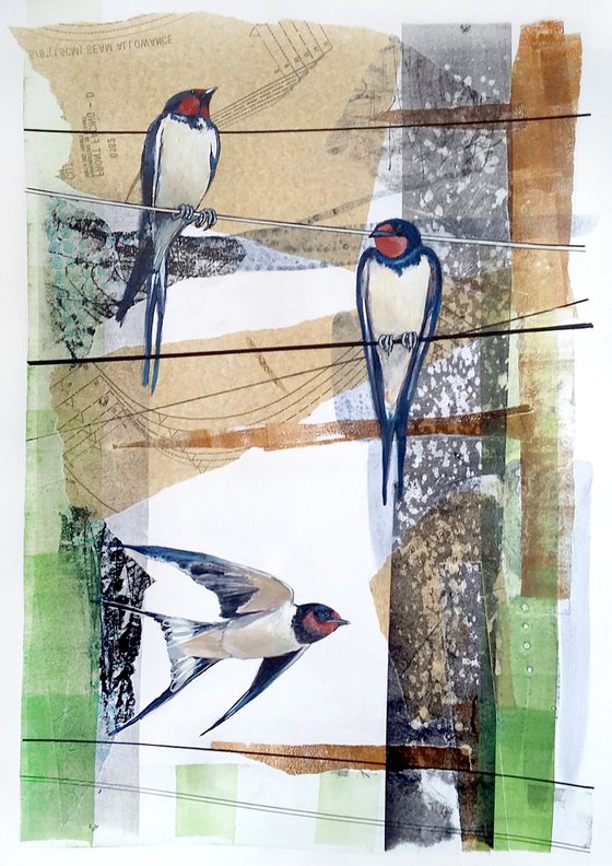 Heralds of Summer (swallows painting)