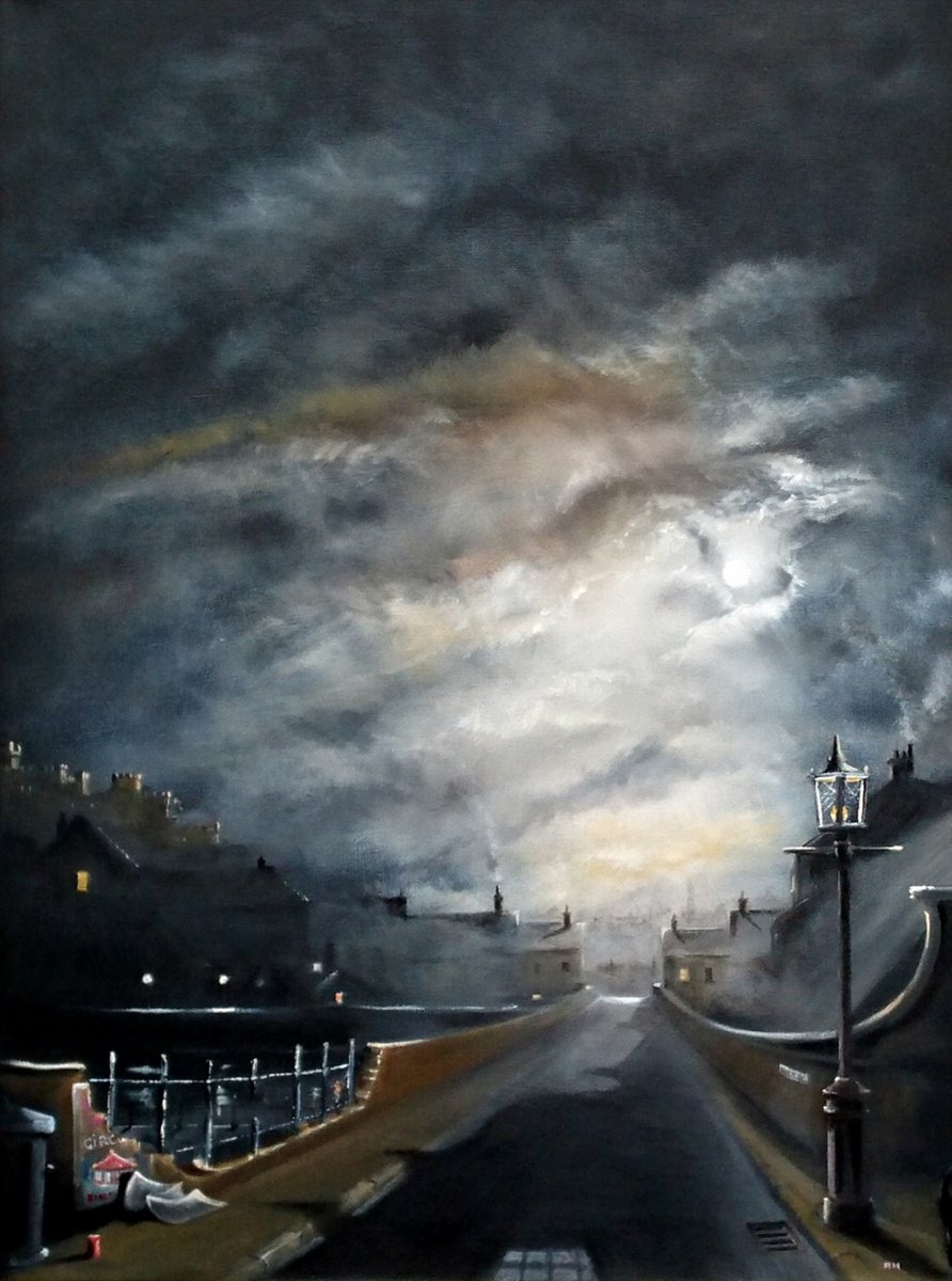 Impressionistic Cityscapes Oil Painting By Alan Harris, 29 X 37, Castle View, Original Artwork