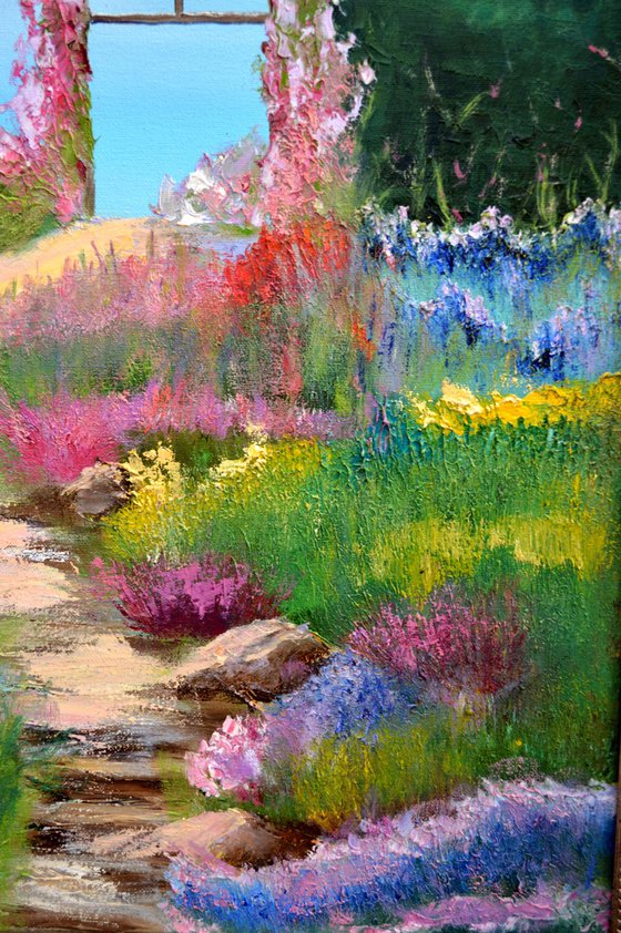 Blooming arch by the sea 70x50