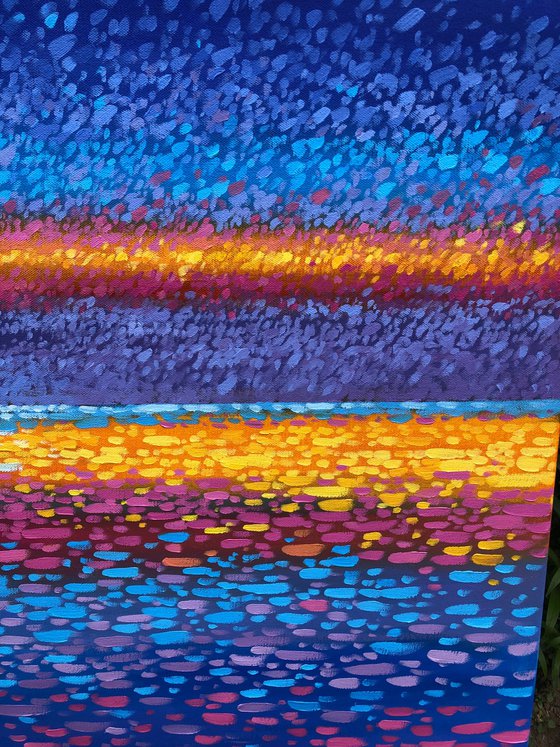 Oregon coast, blue sunset