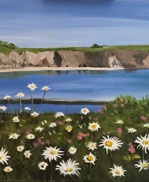 SUMMER FLOWERS IN BOATSTRAND by MAGGIE  JUKES