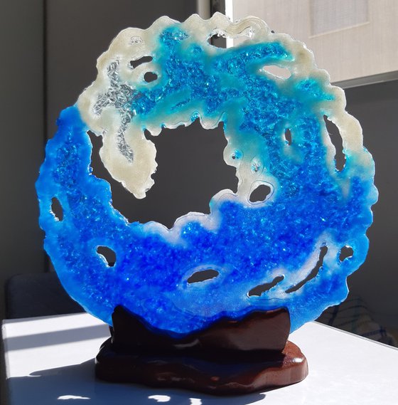 Blue Turquoise glass wave