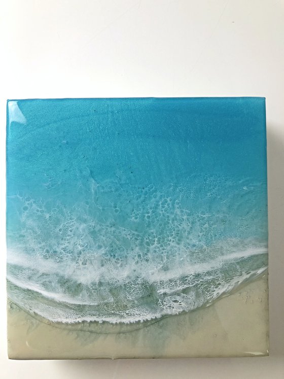 White Sand Beach #18 Seascape Painting Gift idea