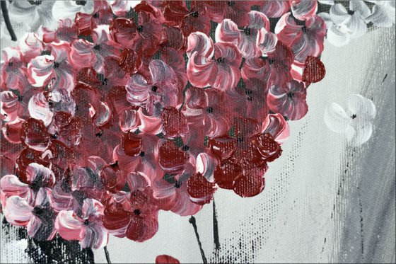 Hydrangea II - Abstract acrylic painting, Abstract Flowers