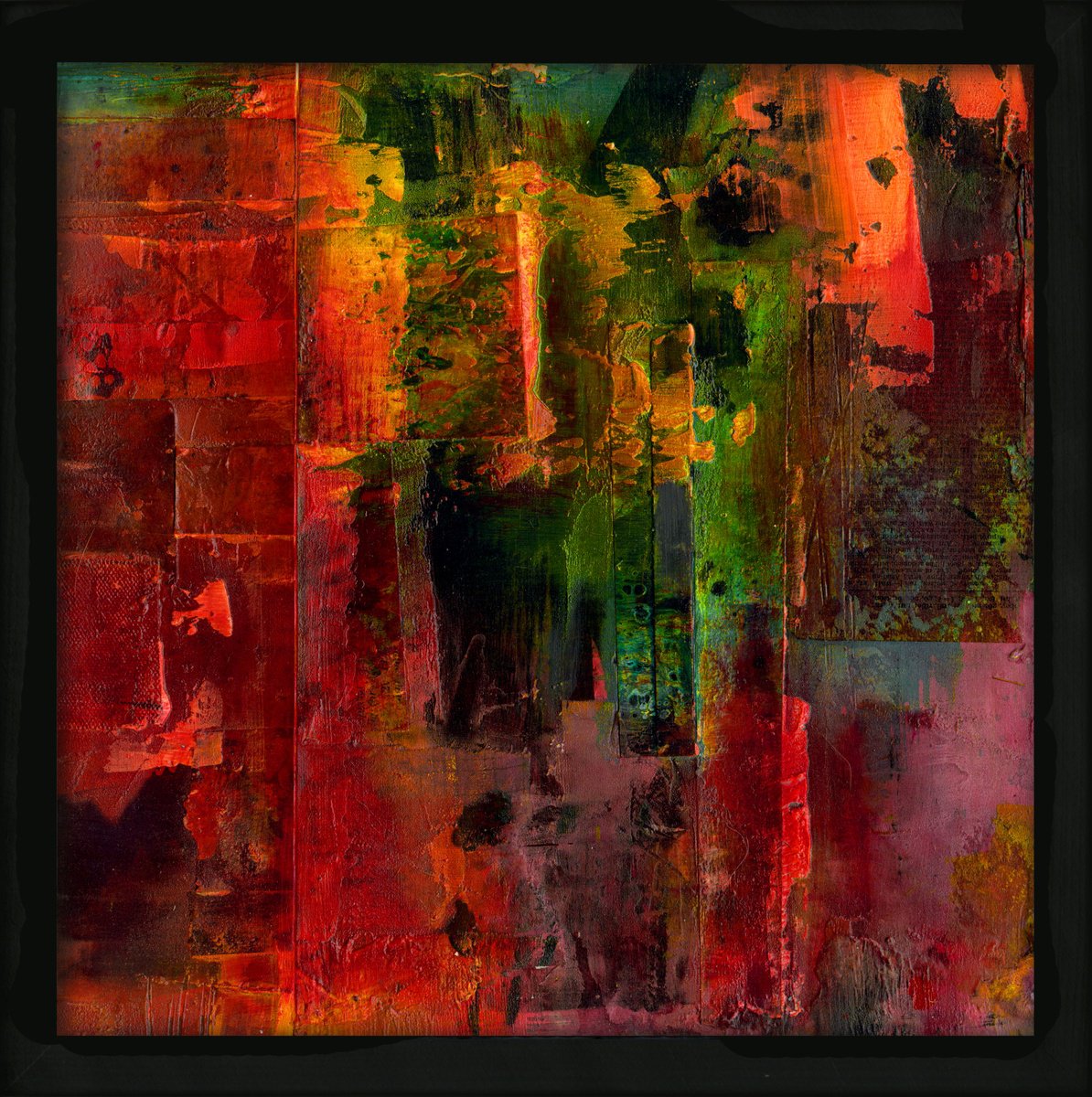 Abstract Painting By Kathy Morton Stanion, 13 X 13", Mystical Pastiche 7, Original Artwork