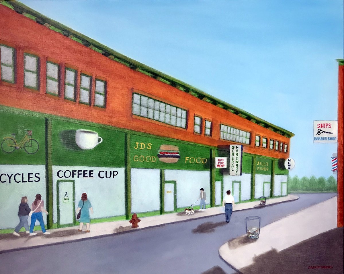 Impressionistic Cityscapes Oil Painting By Leslie Dannenberg, 30 X 24", Early Monday Morning, Original Artwork