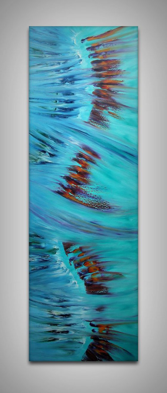 Spring - 40x120 cm, LARGE XL, Original abstract painting, oil on canvas