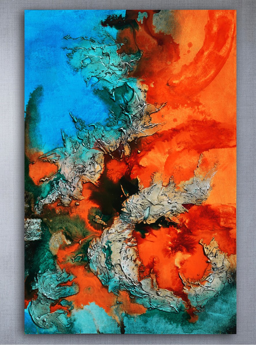 Abstract Acrylic Painting By Andrada Anghel, 24 X 36, Flyover, Original Artwork