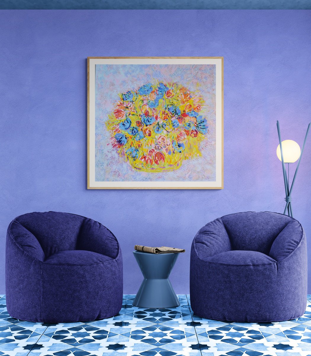 Lilac Bouquet By Lesley Blackburn, 28 X 28, Artwork For Sale On Artfinder