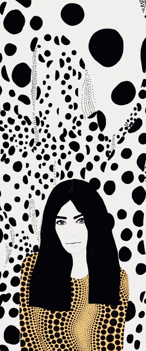 The girl with black hair x KUSAMA 1 by Ramona Russu