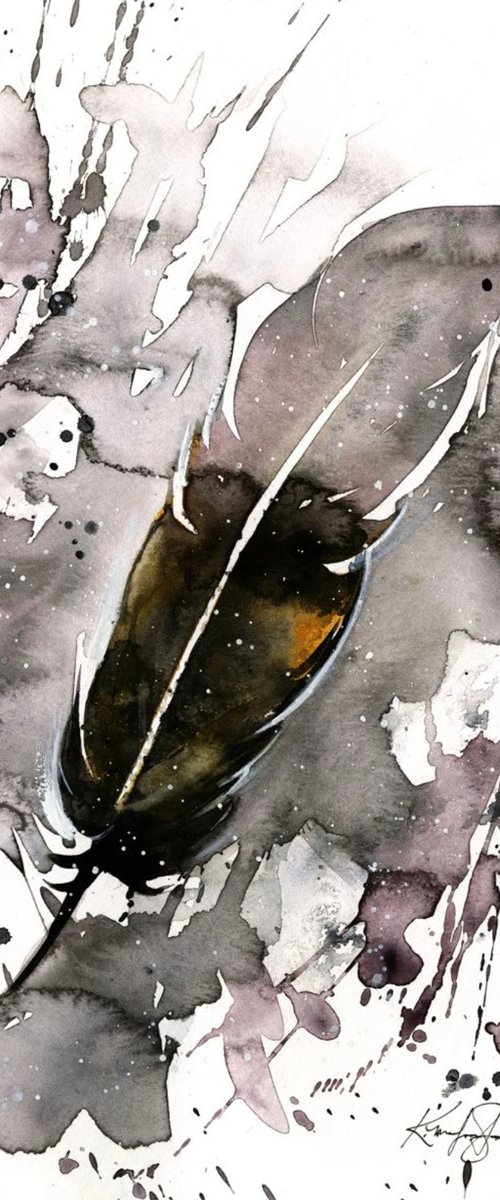 Watercolor Feather 5 by Kathy Morton Stanion