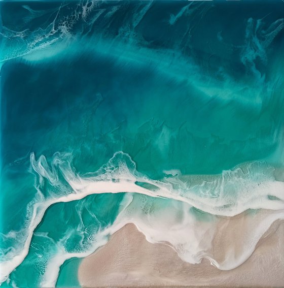 Turquoise Beach Resin Art