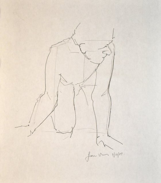 Study of a male Nude - Life Drawing No 620