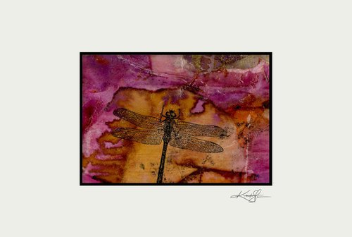 Dragonfly 55 - Small abstract collage painting by Kathy Morton Stanion by Kathy Morton Stanion