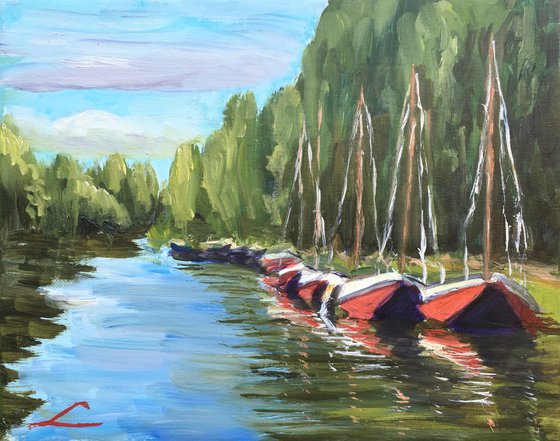 Docked boats