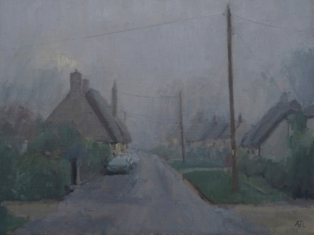 Impressionistic Cityscapes Oil Painting By Alex James Long, 16 X 12, Winter