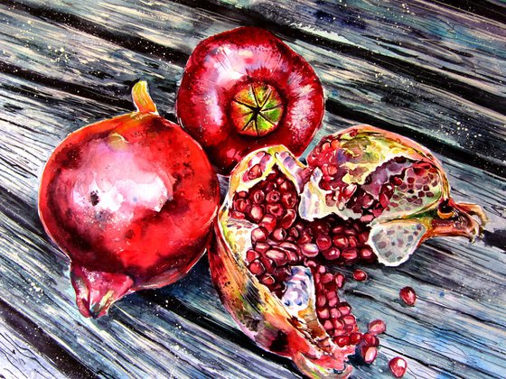 Pomegranate still life