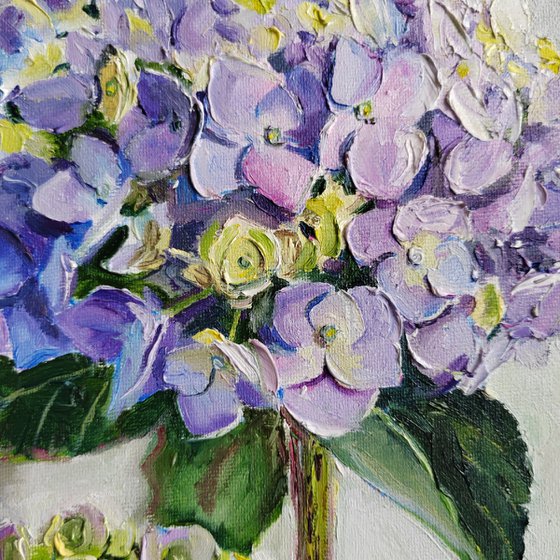 Purple hydrangea flower