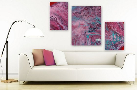 "Cherry" (set of three paintings)