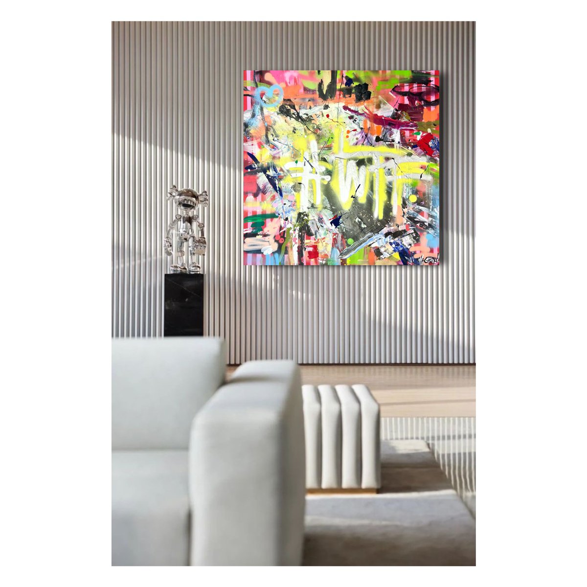 Urban And Pop Abstract Painting By Maria Esmar, 39 X 39", Uncensored, Original Artwork