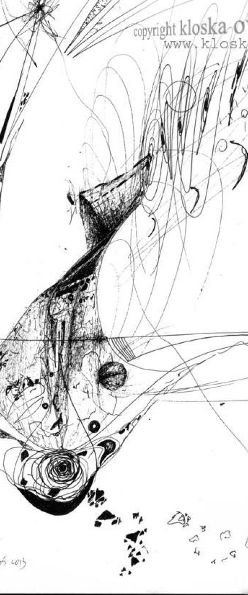 LINES ENERGY VIBRATION COSMIC ETERNITY NEVERENDING TIME GOD IS LIGHT INKDRAWING BY KLOSKA by Kloska Ovidiu