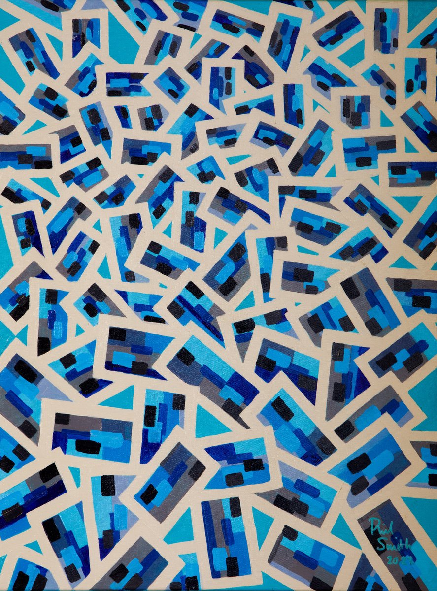 Study In Blue And Turquoise By Phil Smith, 18 X 24, Artwork For Sale On Artfinder