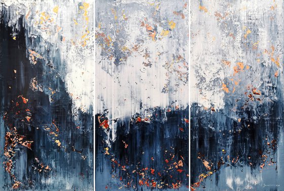 150x100cm. / Abstract triptych / Abstract 2178