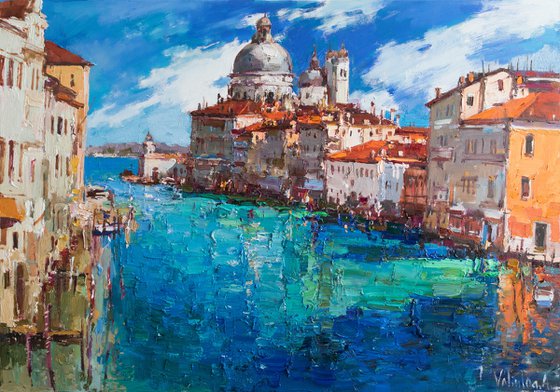 Venice Italy  - Italian impasto Landscape painting