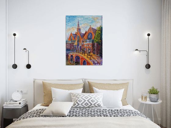 Old Church of Amsterdam Canal View