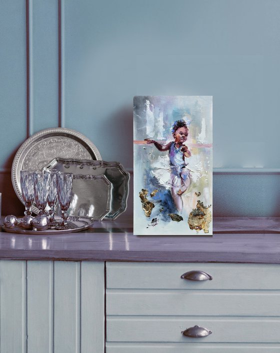 Ballerina painting, Ballet original art, Miniature painting