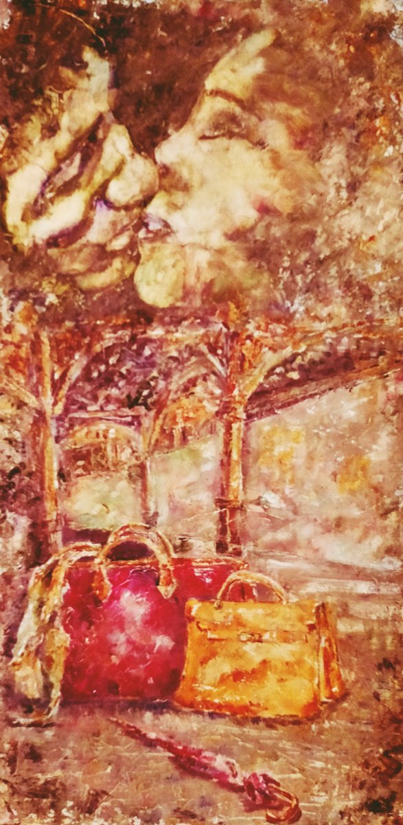 Impressionistic Portrait Oil Painting By Tetiana Pchelnykova, 12 X 24", A Story, Original Artwork