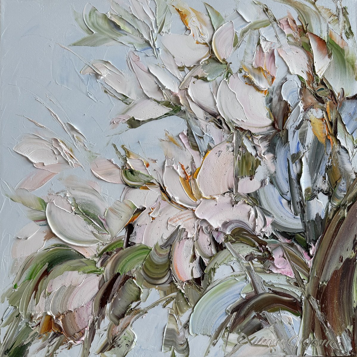 White Magnolia No 40 By Liliana Gigovic, 24 X 24, Artwork For Sale On Artfinder