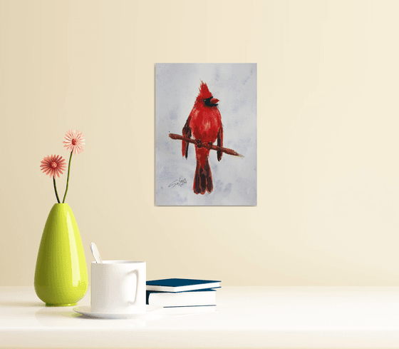 Cardinal IV - Bird portrait /  ORIGINAL PAINTING