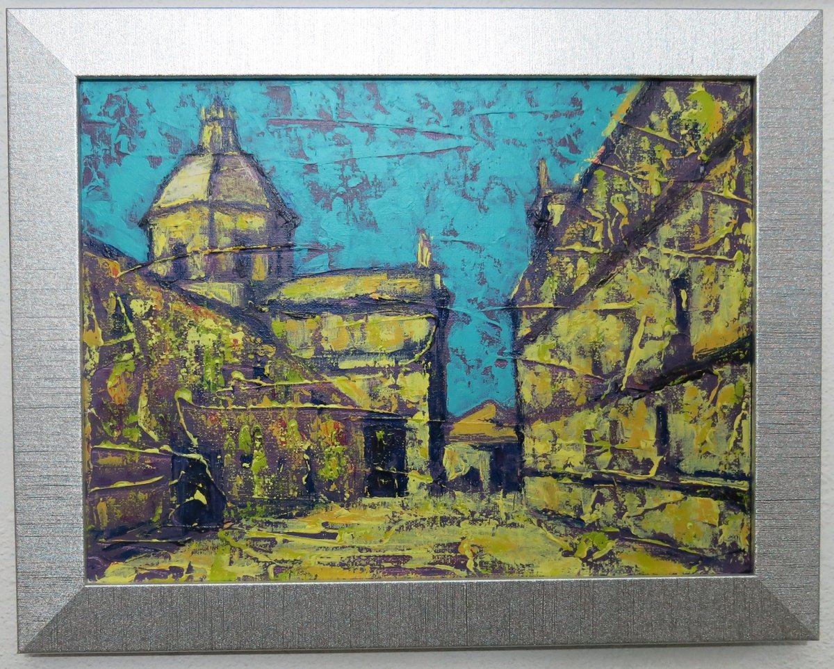 Impressionistic Cityscapes Acrylic Painting By Denys Kuvaiev, 19 X 15, Plaza De Las Agustinas, Salamanca Spain, Artfinder