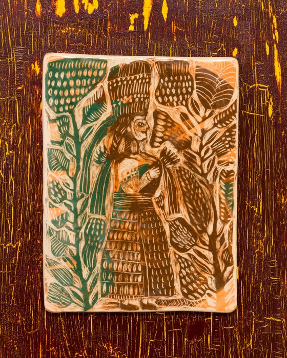 Ceramic panel "Woman" 23.5x 30x0.8 cm