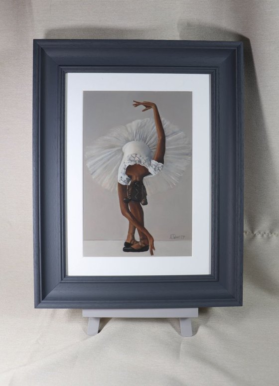 Ballet Portrait, Gabriella Alleyne, Framed Dancer Painting