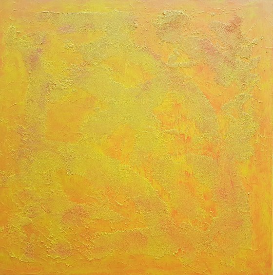 Reaching the stars - triptych yelow - orange  minimalistic painting
