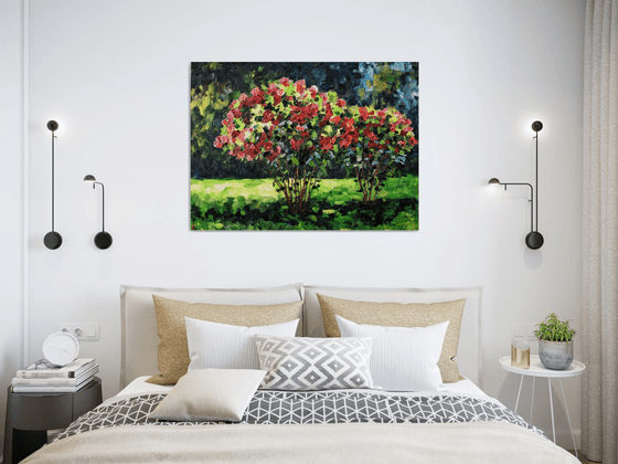 Rose garden large oil painting on canvas