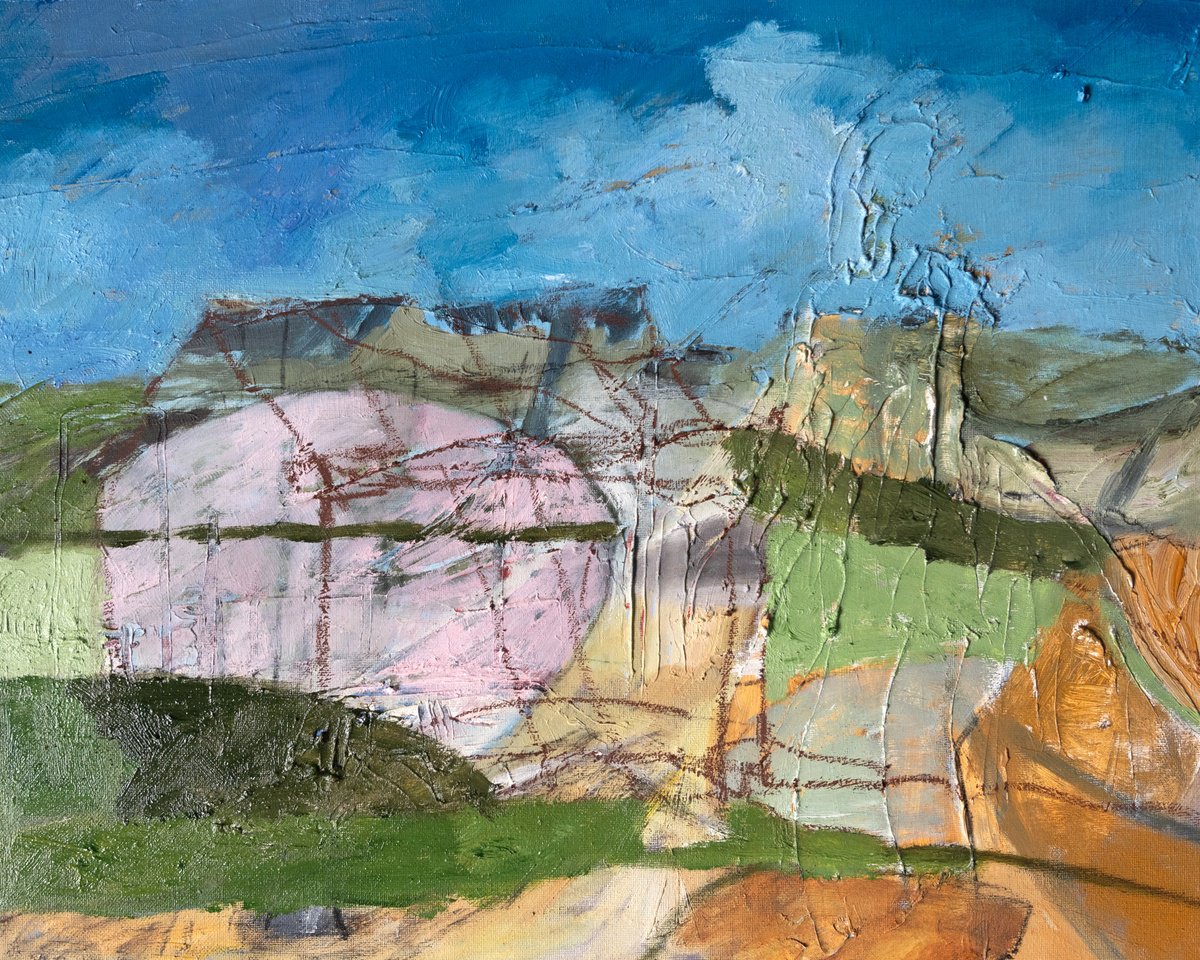Ruins/Blossom Tree By Elizabeth Anne Fox, 20 X 16, Artwork For Sale On Artfinder
