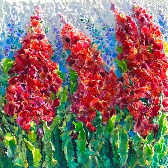 Floral Delight: Original Palette Knife Painting