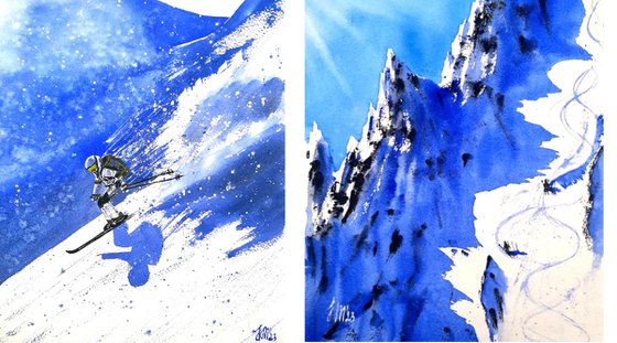 Skiers in the Alps mountians