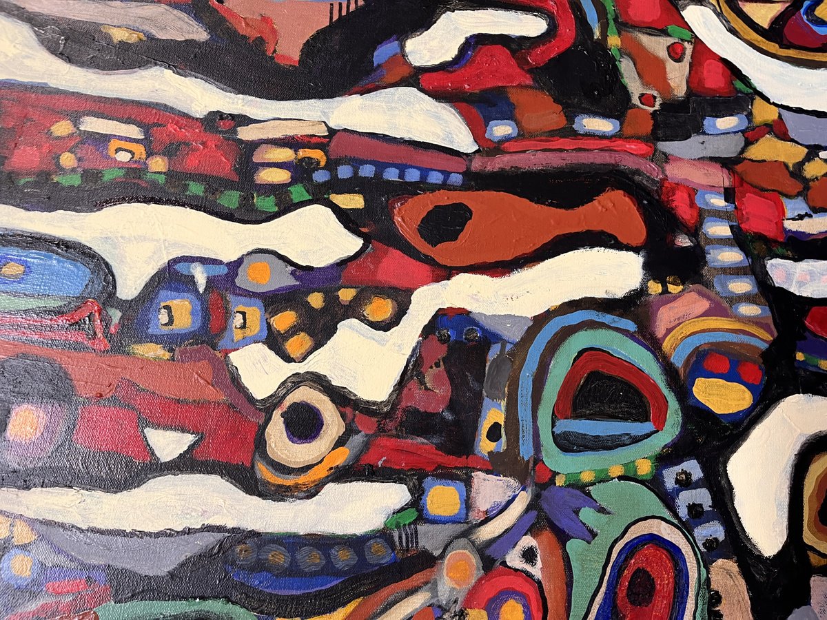 Abstract Acrylic Painting By Jeffrey Davies, 36 X 36, Spaces 9, Original Artwork