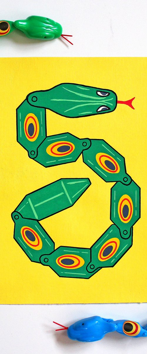 Wiggly Plastic Snake Toy by Ian Viggars