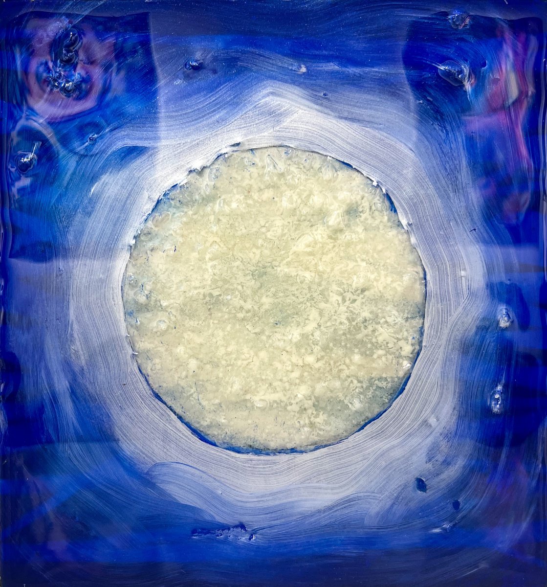 Abstract Painting By Marjan Fahimi, 9 X 9", Moon - 28, Original Artwork