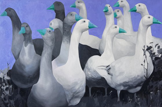 Original oil painting “Geese”