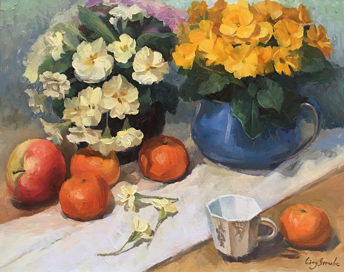 Primrose with Still Life by Ling Strube