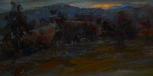 Dusk. evening landscape by Mykola  Kocherzhuk