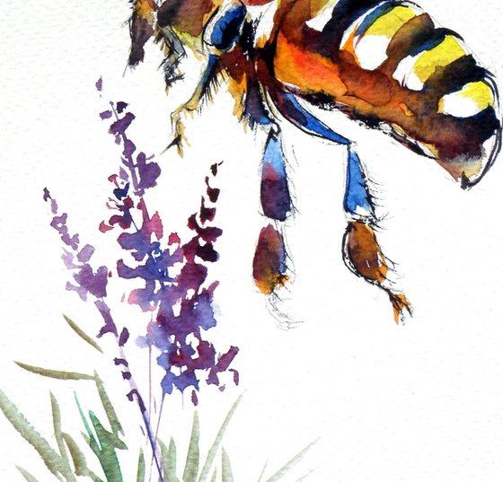 Bee with lavender