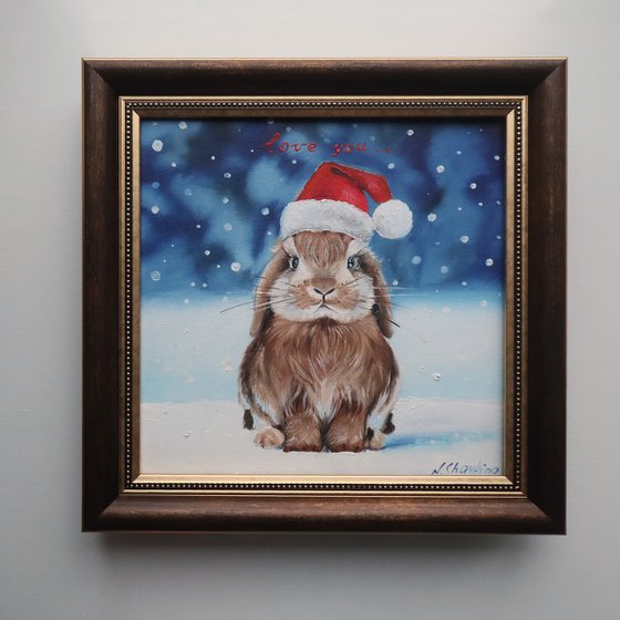 Christmas Bunny Painting