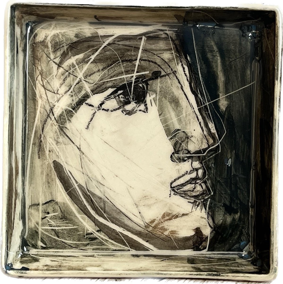 Expressive Abstract Clay Sculpture By Eduard Belsky, 5 X 5, Lovers, Original Artwork